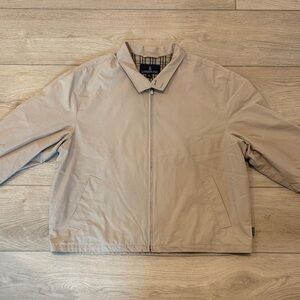 London Fog Harrington Jacket Men’s XXL Tan Zip-Up Lightweight Coat